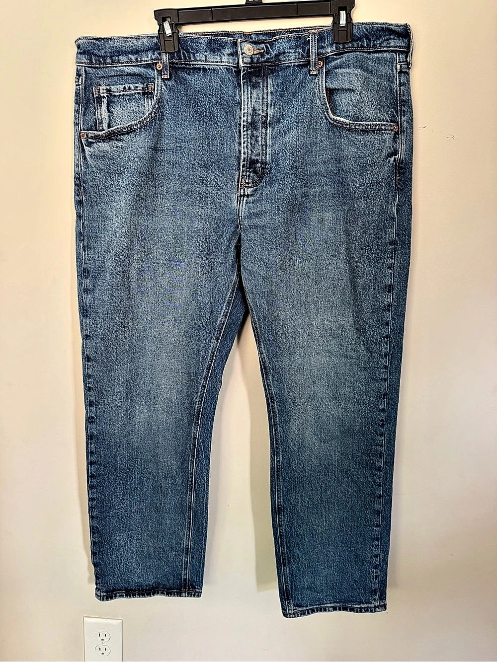 Old Navy Mid-Rise The Slouchy Straight Leg Jeans Blue Waist 16